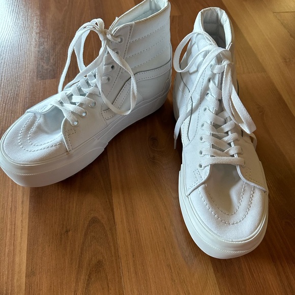 Vans high top Sk8-Hi white sneakers (6.5 womens) New - Picture 8 of 11